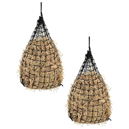 Redes para heno cuadradas 2 unidades PP negro 100x100 cm by , Livestock feeders and waterers - Ref: Foro24-4012309, Price: 22...