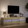 Mueble de TV LED madera de ingeniería roble Sonoma 180x34x50 cm by , TV Furniture - Ref: Foro24-3307928, Price: 163,56 €, Dis...