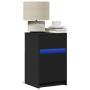 Mesita de noche con luces LED madera de ingeniería negra von , Nachttische - Ref: Foro24-852000, Preis: 66,15 €, Rabatt: %
