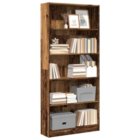 Estantería madera de ingeniería color envejecido 80x24x176 cm by , Bookcases and shelves - Ref: Foro24-857860, Price: 79,21 €...