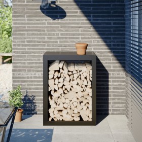Leñero de acero negro 60x40x80 cm von , Brennholztaschen und -halter - Ref: Foro24-850996, Preis: 93,27 €, Rabatt: -5%%