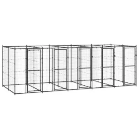 Steel outdoor kennel 12.1 m² by vidaXL, Dog kennels and fences - Ref: Foro24-3082263, Price: 764,70 €, Discount: %