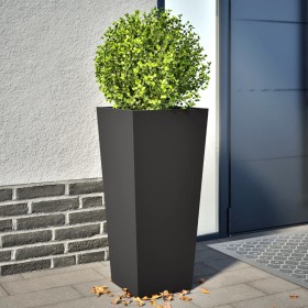 Jardineras 2 uds de acero negro 35x35x75 cm von , Töpfe und Pflanzgefäße - Ref: Foro24-851081, Preis: 100,41 €, Rabatt: %