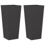 Jardineras 2 uds de acero negro 35x35x75 cm von , Töpfe und Pflanzgefäße - Ref: Foro24-851081, Preis: 100,41 €, Rabatt: %