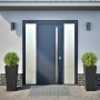 Jardineras 2 uds de acero negro 35x35x75 cm von , Töpfe und Pflanzgefäße - Ref: Foro24-851081, Preis: 100,41 €, Rabatt: %
