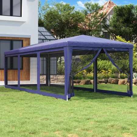 Carpa para fiestas con 8 paredes de malla HDPE azul 3x9 m by , Tents and gazebos - Ref: Foro24-319242, Price: 145,14 €, Disco...
