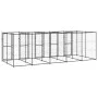 Steel outdoor kennel 12.1 m² by vidaXL, Dog kennels and fences - Ref: Foro24-3082263, Price: 764,70 €, Discount: %
