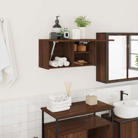 Mueble de pared baño madera ingeniería roble marrón 60x25x30cm by , bathroom vanities - Ref: Foro24-860064, Price: 44,27 €, D...