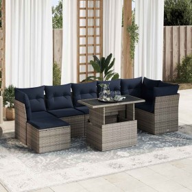 Set sofás jardín y cojines 7 pzas ratán sintético acacia gris von , Gartensets - Ref: Foro24-3326202, Preis: 629,91 €, Rabatt: %