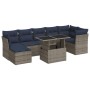 Set sofás jardín y cojines 7 pzas ratán sintético acacia gris von , Gartensets - Ref: Foro24-3326202, Preis: 629,91 €, Rabatt: %