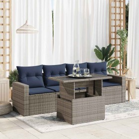 Set sofás jardín y cojines 5 pzas ratán sintético acacia gris von , Gartensets - Ref: Foro24-3326242, Preis: 399,75 €, Rabatt: %
