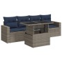 Set sofás jardín y cojines 5 pzas ratán sintético acacia gris by , Garden sets - Ref: Foro24-3326242, Price: 399,75 €, Discou...