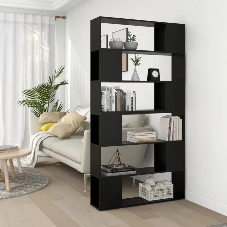 Black space divider shelf 100x24x188 cm by vidaXL, Bookcases and shelves - Ref: Foro24-3082072, Price: 108,85 €, Discount: %