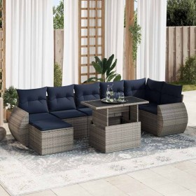 Comprar Set sofás jardín y cojines 8 pzas ratán