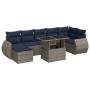 Set sofás jardín y cojines 8 pzas ratán sintético acacia gris by , Garden sets - Ref: Foro24-3326682, Price: 645,33 €, Discou...