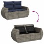 Set sofás jardín y cojines 8 pzas ratán sintético acacia gris by , Garden sets - Ref: Foro24-3326682, Price: 645,33 €, Discou...