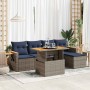 Set sofás jardín y cojines 6 pzas ratán sintético acacia gris | Foro24.es | Tu tienda online para hogar, jardín y más Foro24.es
