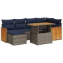 Set sofás jardín y cojines 7 pzas ratán sintético acacia negro | Foro24.es | Tu tienda online para hogar, jardín y más Foro24.es