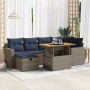 Set sofás jardín y cojines 7 pzas ratán sintético acacia negro by , Garden sets - Ref: Foro24-3328006, Price: 537,42 €, Disco...