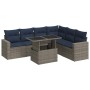 Set sofás jardín y cojines 7 pzas ratán sintético acacia negro by , Garden sets - Ref: Foro24-3326332, Price: 558,43 €, Disco...