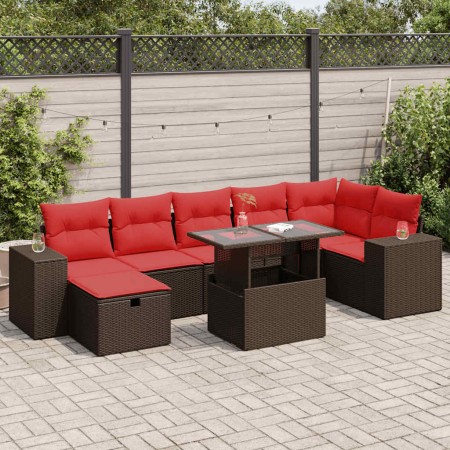 Set sofás jardín y cojines 8 pzas ratán sintético acacia negro de , Conjuntos de jardín - Ref: Foro24-3327954, Precio: 635,99 €