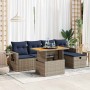 Set sofás jardín y cojines 6 pzas ratán sintético acacia gris by , Garden sets - Ref: Foro24-3328027, Price: 450,54 €, Discou...