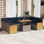 Set sofás jardín y cojines 10 pzas ratán sintético acacia gris | Foro24.es | Tu tienda online para hogar, jardín y más Foro24.es