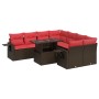 Set sofás jardín y cojines 9 pzas ratán sintético acacia gris by , Garden sets - Ref: Foro24-3326455, Price: 692,70 €, Discou...