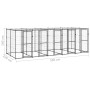 Perrera de exterior de acero con techo 12,1 m² de vidaXL, Casetas y cercados para perros - Ref: Foro24-3082252, Precio: 961,6...
