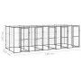 Perrera de exterior de acero con techo 12,1 m² by vidaXL, Dog kennels and fences - Ref: Foro24-3082252, Price: 945,54 €, Disc...