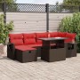 Set sofás jardín y cojines 7 pzas ratán sintético acacia negro by , Garden sets - Ref: Foro24-3327864, Price: 537,85 €, Disco...