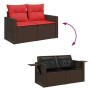 Set sofás jardín y cojines 7 pzas ratán sintético acacia negro by , Garden sets - Ref: Foro24-3327864, Price: 537,85 €, Disco...