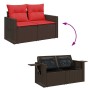 Set sofás jardín y cojines 6 pzas ratán sintético acacia gris by , Garden sets - Ref: Foro24-3326415, Price: 489,80 €, Discou...