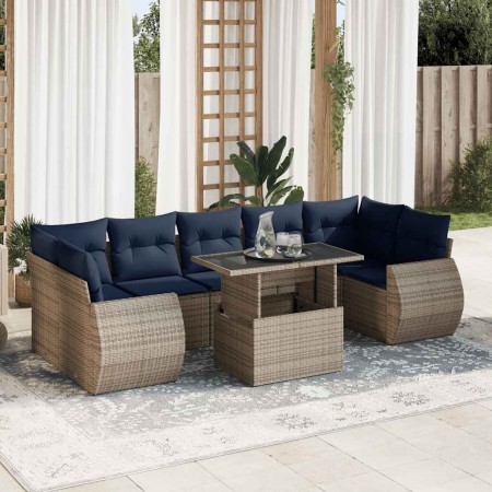 Set sofás jardín y cojines 8 pzas ratán sintético acacia gris | Foro24.es | Tu tienda online para hogar, jardín y más Foro24.es