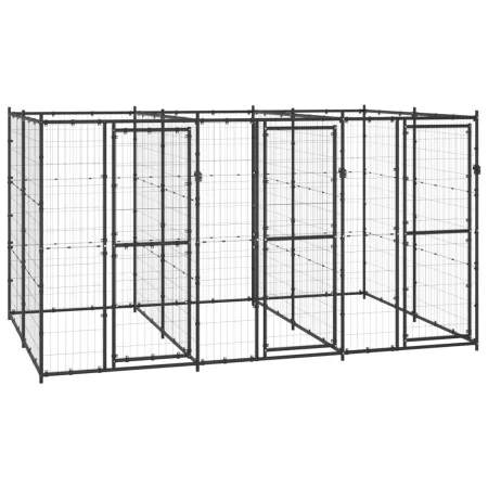 Steel outdoor kennel 7.26 m² by vidaXL, Dog kennels and fences - Ref: Foro24-3082261, Price: 458,28 €, Discount: %