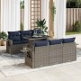 Set sofás jardín y cojines 7 pzas ratán sintético acacia negro by , Garden sets - Ref: Foro24-3326422, Price: 587,16 €, Disco...