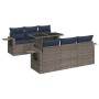 Set sofás jardín y cojines 7 pzas ratán sintético acacia negro by , Garden sets - Ref: Foro24-3326422, Price: 587,16 €, Disco...