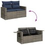 Set sofás jardín y cojines 7 pzas ratán sintético acacia negro by , Garden sets - Ref: Foro24-3326422, Price: 587,16 €, Disco...