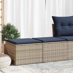 Set sofás jardín y cojines 2 pzas ratán sintético