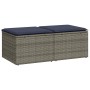 Set sofás jardín y cojines 2 pzas ratán sintético acacia gris by , Garden sets - Ref: Foro24-3328664, Price: 109,46 €, Discou...