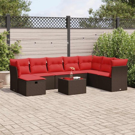 Set de sofás de jardín 9 pzas y cojines ratán sintético marrón | Foro24.es | Tu tienda online para hogar, jardín y más Foro24.es