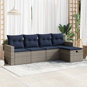 Juego de sofás jardín con cojines 5 pzas ratán sintético gris by , Garden sets - Ref: Foro24-3325367, Price: 361,58 €, Discou...