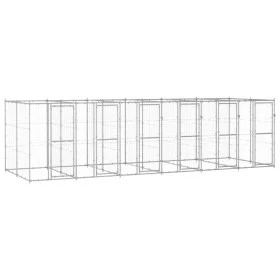 Zwinger aus verzinktem Stahl für den Außenbereich 14,52 m² (14,52 m²) von vidaXL, Hundehütten und Zäune - Ref: Foro24-3082286...