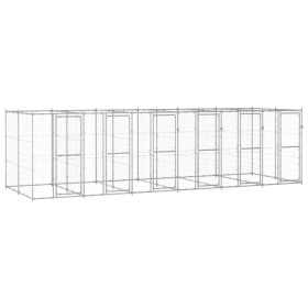 Zwinger aus verzinktem Stahl für den Außenbereich 14,52 m² (14,52 m²) von vidaXL, Hundehütten und Zäune - Ref: Foro24-3082286...
