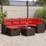 Juego de sofás de jardín 7 piezas con cojines ratán PE marrón by , Garden sets - Ref: Foro24-3325400, Price: 490,43 €, Discou...