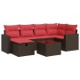 Juego de sofás de jardín 7 piezas con cojines ratán PE marrón by , Garden sets - Ref: Foro24-3325400, Price: 490,43 €, Discou...