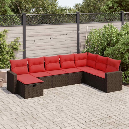 Set sofás de jardín 8 piezas y cojines ratán sintético marrón by , Garden sets - Ref: Foro24-3325440, Price: 572,49 €, Discou...
