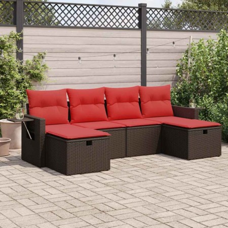 Set sofás de jardín 6 piezas y cojines ratán sintético marrón | Foro24.es | Tu tienda online para hogar, jardín y más Foro24.es