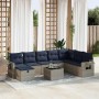 Set de sofás de jardín con cojines 9 pzas ratán sintético gris von , Gartensets - Ref: Foro24-3325547, Preis: 649,32 €, Rabat...