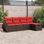 Set comedor de jardín 5 piezas y cojines ratán sintético marrón by , Garden sets - Ref: Foro24-3325570, Price: 378,57 €, Disc...